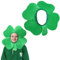 I LOVE FANCY DRESS IRISCHER VIERBLÄTTRIGES Kleeblatt Hut FUẞBALL Rugby - GRÜNER 4-Blatt KLEE Hut MIT AUFGESETZTER GRÜNER Kapuze - Weltmeisterschaft KOSTÜMZUBEHÖR Irland IRISCH Sport Fan Hut