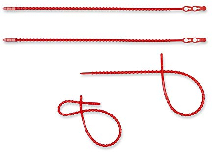 MASHPAPER 1.000er Pack Wiederverwendbare Rote Kabelbinder - 320mm Blitzbinder Rasterschlaufen, Robust & Vielseitig