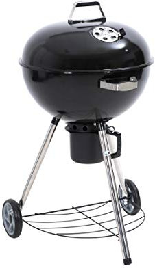 Kamino BBQ Kugelgrill auf Rädern, Rundgrill mit regelbarem Luftabzug und Deckelthermometer, Holzkohlegrill aus Stahl, Ø Kugelgrill 57 cm, H ca. 97 cm