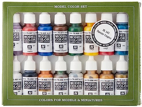 Vallejo 70143 MODEL COLOR SET 16 CO, colores surtido
