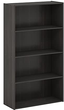 Furinno Regal mit 4 Fächern, Verbund-Holz, Espresso, 23.88 x 23.88 x 105.92 cm