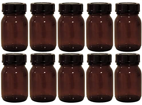 Viva-Haushaltswaren braunes Apothekerglas Set 10x 75ml inkl. Schraubverschluss & Etiketten made in Germany