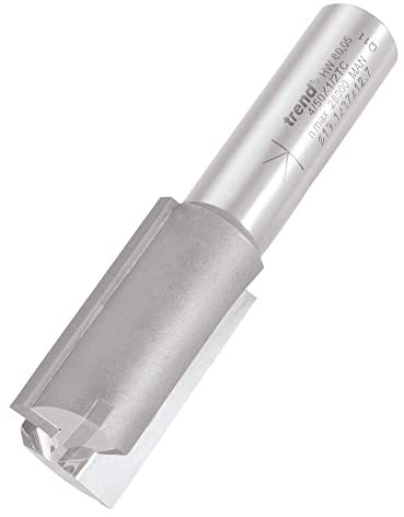 Trend Professional Straight Two Flute Router Cutter, 1/2 Inch Shank, 19.1mm Cut Diameter & 37mm Cut Length, Tungsten Carbide Tipped, 4/50X1/2TC