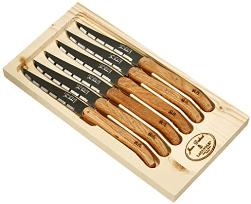 Laguiole Jean Dubost 97141 Coffret Bois Naturel 6 Couteaux à Steak