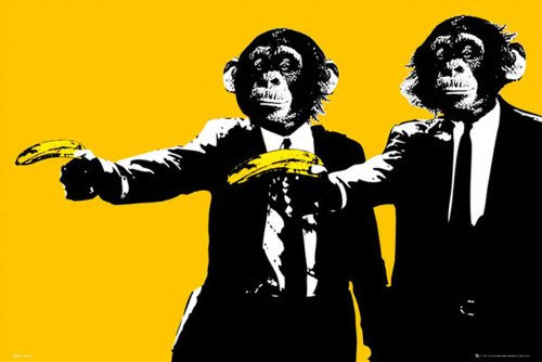 The Chimp - Bananas Pulp Fiction Film Movie - Poster Druck - Größe 91,5x61 cm