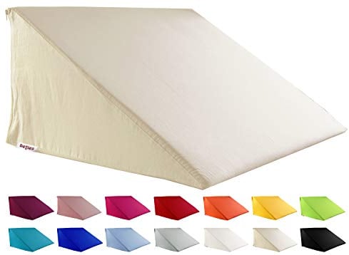beties Big Comfy Basic Keilkissen Bezug ca. 62x49x30 cm Kissenhülle 100% Baumwolle in vielen fröhlichen Uni-Farben (Natur)
