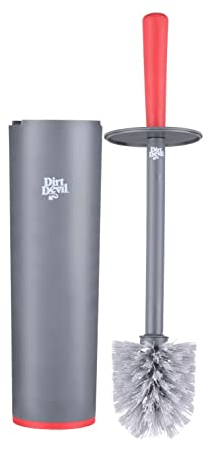 Dirt Devil Toilettenbürste mit Halterung - Stabile Halterung - 39 x 12 x 16 cm - Grau/Rot