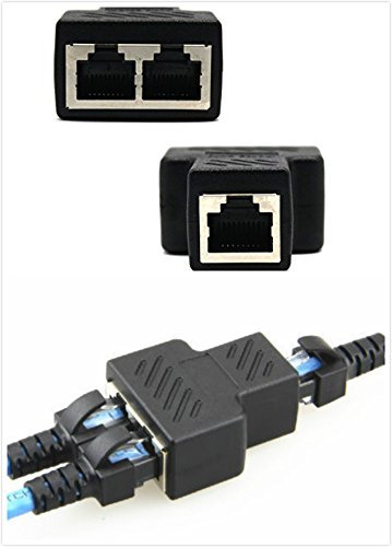 RJ45 Adaptateur Répartiteur convertisseur réseaux 1 à 2 port femmelle double CAT 5 / CAT 6 LAN connecteur Ethernet socket Splitter