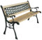 BIRCHTREE 3 Seater Wooden Slat Garden Bench Seat Lattice Style Cast Iron Legs