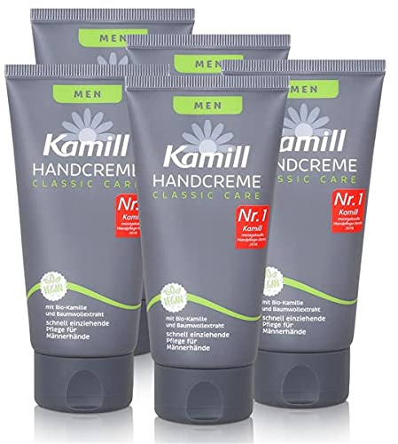 Kamill Handcreme MEN 5er Set (5x75ml) - pflegt und schützt mit Bio Kamille und Bisabolol für trockene und beanspruchte Männerhände