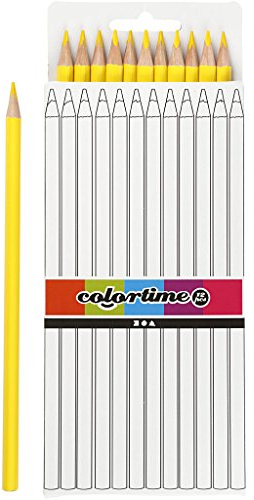 Colortime Buntstifte, Mine 3 mm, L 17 cm, Gelb, Basic, 12 Stück