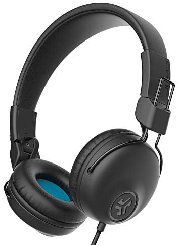 JLab Studio Kopfhörer, Kabelgebundene On-Ear Kopfhörer mit C3-Sound für Kristallklare Klangqualität, Ohrpolster mit Ultra-Weichem Kunstleder und Cloud-Foam-Schaumstoff, Schwarz