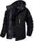 MAGCOMSEN Winterjacken Herren Warm Softshelljacke Outdoor Skijacke Fleece Winterparka Herren Übergangsjacke Wasserdicht Regen Jacke Wanderjacke mit Kapuze Schwarz L