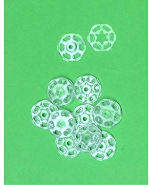 10 Druckknöpfe zum Annähen Kunststoff transparent 18 mm