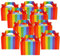 24 Pack Party Favor Treat Boxes Thickened Paper Gift Box Candy Snack Goodie Bag for Birthdays Wedding Holiday Baby Shower Graduations 15 * 9 * 9CM (Rainbow)