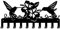 SUPERDANT Colibri Hibiscus Porte-Clés Fleur Oiseau Cintres Crochets Décoratifs Crochets Muraux en Acier Inoxydable Noir Porte-Clés avec 10 Crochets pour Clé Serviette Parapluie 11.5x25cm