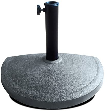 JUANIO Demi-Pied de Parasol, Base de Parasol pour Balcon en Ciment Coloris Gris - Longueur 46 x Profondeur 28 x Hauteur 7 cm