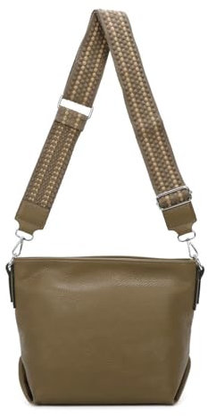 Damen Tasche Shopper Hobo Bags Crossbody Schultertasche Umhängetasche Handtasche Gürteltasche Crossover Kunst Leder Dunkeltaupe