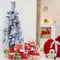 3ft Pre-lit Christmas Tree Artificial Xmas Tree with LED Lights & Retro Base X-mas Traditional Decoration for Home Doorway and Pathway 90cm White Frosty