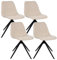 Kick Collection 4er Set Esszimmerstühl Yani - Beige - Modern und Hochwertig - Strukturierter Stoff en Metall - Erhältlich in vielen Farben