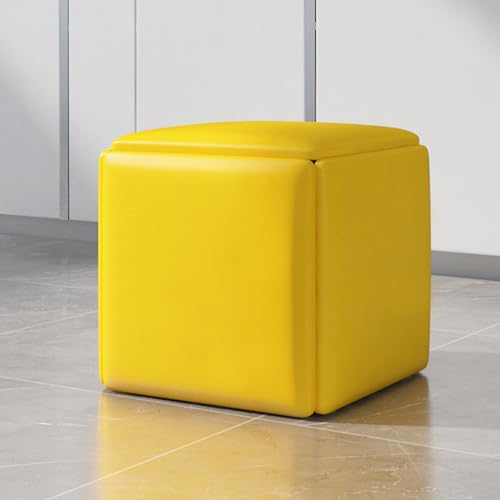 5-in-1-Sitzwürfel, Ottomanhocker mit Drehrollen, stapelbarer Sofasessel für Wohnzimmer, Schlafzimmer (45 x 45 cm)