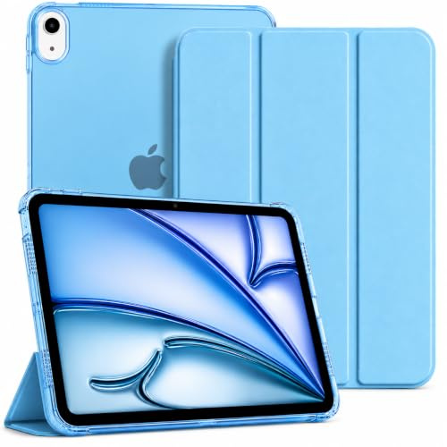 iPad Air 11 Inch Case, Semi-Transparent Frosted Back Smart Tri-Fold Stand Cover with Auto Sleep/Wake for iPad Air M4 2026, M3 2025, M2 2024, Air 5th Gen 2022 & Air 4th Gen 2020 - Sky Blue