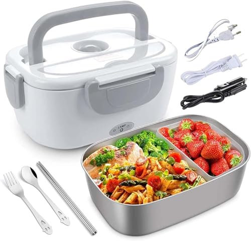 Generic Portable Electric Lunch Box - Rectangular Food Warmer for Travelling, Camping, Offices & Picnics