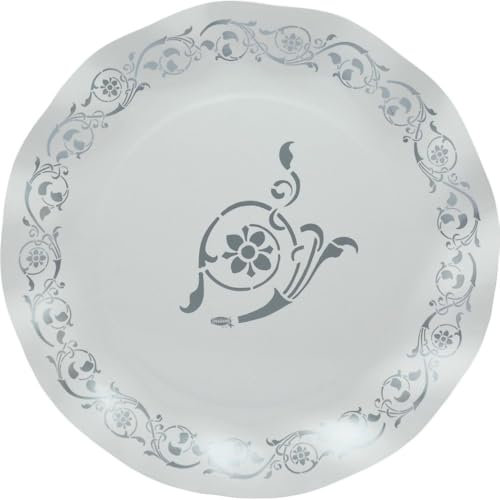 Graziano, Piatti di Carta Grandi SILVER ELEGANCE Confezione da 8 piatti, Diametro 27 cm, Buffet dolci party