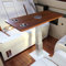 DJJYCTNM Campingtisch, Bootstisch, Abnehmbarer, Rechteckiger 80-cm-Marine-/Wohnmobiltisch mit 2 Getränkehaltern, Caravan, Wohnmobil, Marine, Boot, Yachttisch, Höhenverstellbar, 33-76.5cm(Brown)