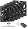 Compact Ultra-Thin PWM 80mm Temperature Controlled Computer Case Fan 10mm Thick PC Cooling Fan(5 Fans and Hub)