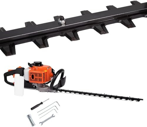 Tagliasiepi a Benzina, Motore 23cc 2 Tempi, Lama 60 cm, Spaziatura Denti 20 mm, Manico Rotante Ergonomico