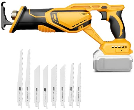 CAMXTOOL Cordless Reciprocating Saw Compatible with Dewalt 20V Max Battery, Brushless Sawzall Electric Recip Saw with 8 Blades, 0-3500 RPM Speed, for Wood/Metal/PVC Cutting, No Battery