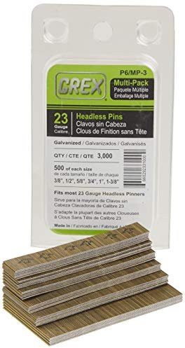 Grex P6/Mp-3 23 Gauge Multi-Pack Headless Pins (3,000 Per Box) by Grex Power Tools