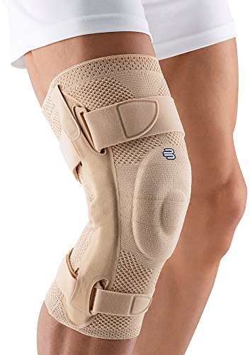 BAUERFEIND - GenuTrain S - Supporto per ginocchio incernierato - Stabilità avanzata dell'articolazione del ginocchio - Ginocchio sinistro - Taglia 6 - Colore Beige
