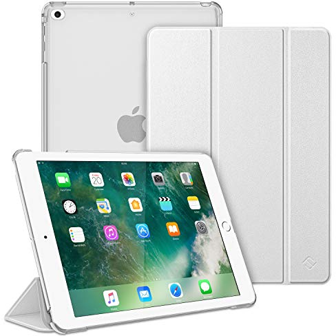 Fintie Hülle für iPad 9.7 Zoll 2018/2017 - Ultradünn Schutzhülle mit transparenter Rückseite Abdeckung Cover mit Auto Schlaf/Wach für 9.7 iPad 6. Generation / 5. Generation, Silber