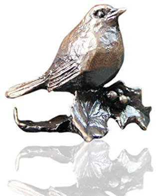 Bronze-Rotkehlchen– Bronze-Miniatur-Figur – Butler & Peach
