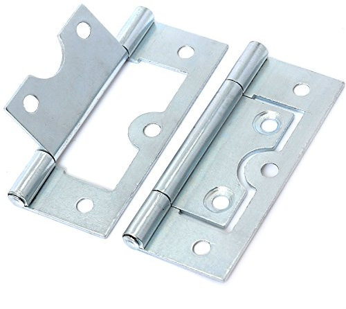 2X Large 60mm Silver Flush Cabinet Hinges