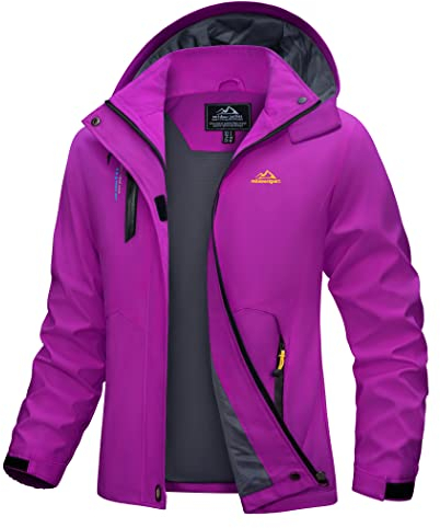 MAGCOMSEN Veste d'extérieur légère pour femme - Coupe-vent - Imperméable - Respirante - Avec capuche amovible