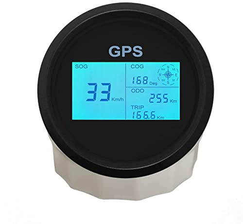 ELING GPS Tachometer Digitale Geschwindigkeitsanzeige Kilometerzähler Kilometerzähler Für Auto Marine mit GPS Antenne 7 Hintergrundbeleuchtung 85mm