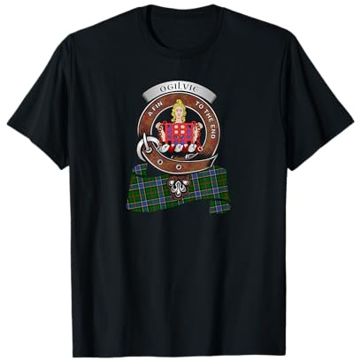 Ogilvie Scottish Clan Badge &Tartan T-Shirt