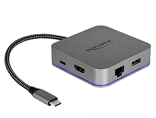 Delock 87742 USB Type-C™ Dockingstation für Mobilgeräte 4K - HDMI/Hub/LAN/PD 3.0 mit LED Beleuchtung