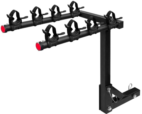 MAXXHAUL 50250 4-Fahrrad-Anhängerkupplung – 55,9 cm Dual-Arm-Träger, passend für 5,1 cm Empfänger für Auto, LKW, SUV – robuster Stahl mit Sicherheitsreflektoren