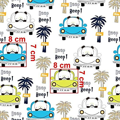 Pingianer Auto Teddy Beep Beep, 200x160cm 11,99€/m 100% Baumwolle Baumwollstoff Kinder Meterware Handwerken Nähen Stoff
