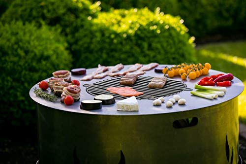 BlackOrange Plaque de cuisson - Plancha en acier de 82 cm de diamètre avec trou de feu de 40 cm de diamètre et grille de cuisson assortie pour brasero de 80 cm de diamètre