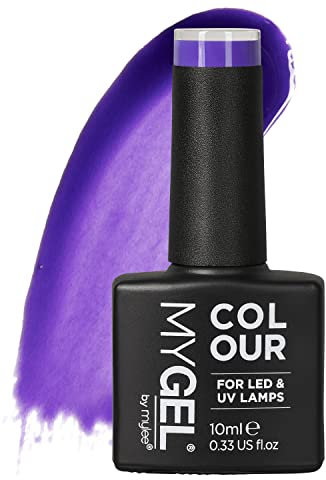 Mylee Gel Nail Polish 10ml [Amethyst] UV/LED Soak-Off Nail Art Manicure Pedicure for Professional, Salon & Home Use [Neons Range] - Long Lasting & Easy to Apply