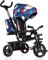 LIONELO Haari 2in1 Dreirad mit Schubstange ab 18 Monate bis 25kg, Vorwärts und Rückwärtsfahrt, schlauchlose Gummireifen, Freilauf geräumiger, Korb, Tasche, Getränkehalter