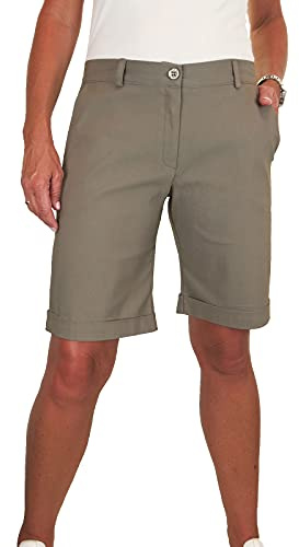 icecoolfashion Womens Above Knee Straight Leg Shorts Khaki Green 8-22 (12)