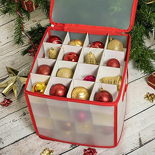 WMLBK Aufbewahrungsbox für Christbaumkugeln,30x30x30cm Aufbewahrungskiste Sortierbox Kann 64 Christbaumkugeln Aufnehmen Weihnachtsschmuck Aufbewahrungsbox