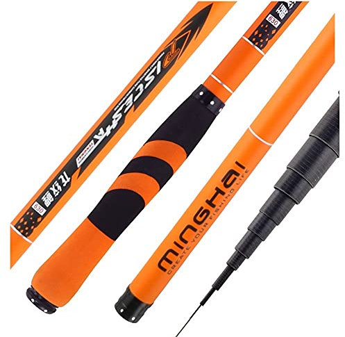 Canna da Pesca Telescopica in Fibra di Carbonio - Pole da Pesca a Mano per Carpa, Ultraleggera, Super Resistente, da Viaggio 3.6/4.5/5.4/6.3/7.2m