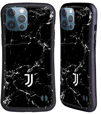 Head Case Designs Officially Licensed Juventus Football Club Black 2 Marble Hybrid Case Compatible With Apple iPhone 13 Pro Max